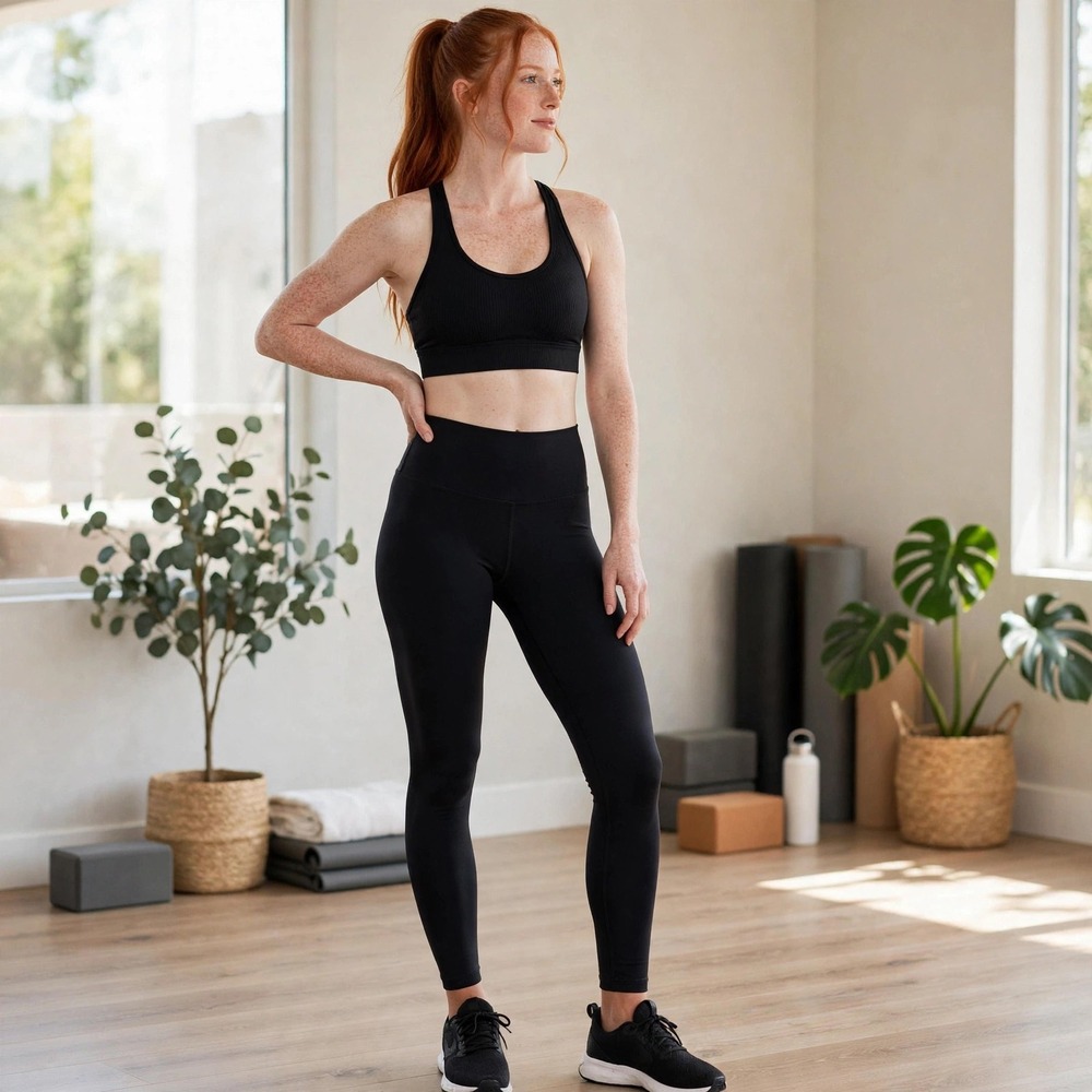 90 Degree by Reflex Black High Waisted‎ Activewear Leggings Womens Size Small